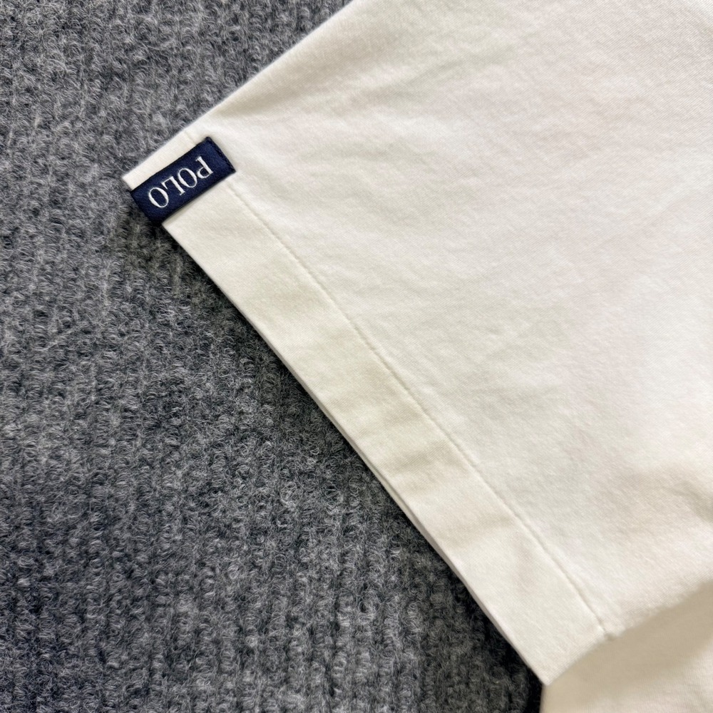 Polo Golf Ralph Lauren Mens Stretch Lisle Polo Shirt Cream White Crest Logo L - Picture 7 of 11